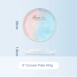 Eco Friendly Porcelain Plates Dishes Bowl Ceramic Dinnerware Sets Luxury with Golden Edge