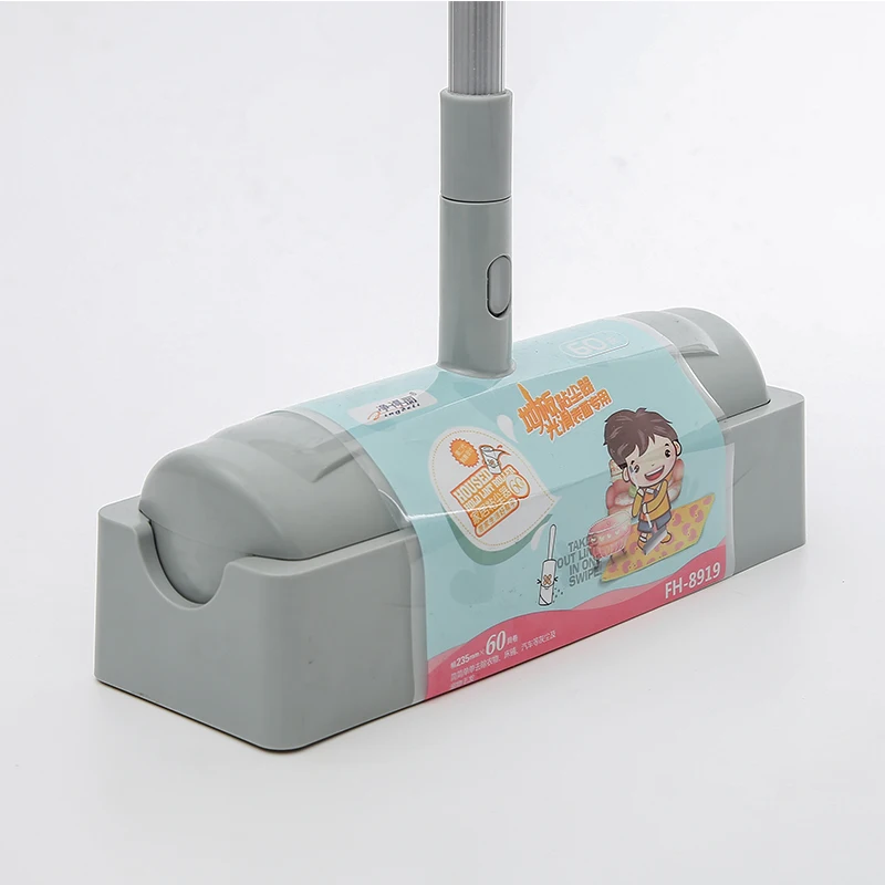 Custom Mop Type Paper Sticky Roll Long Handle Aluminium Lint Roller for Floor Carpet Pet Hair