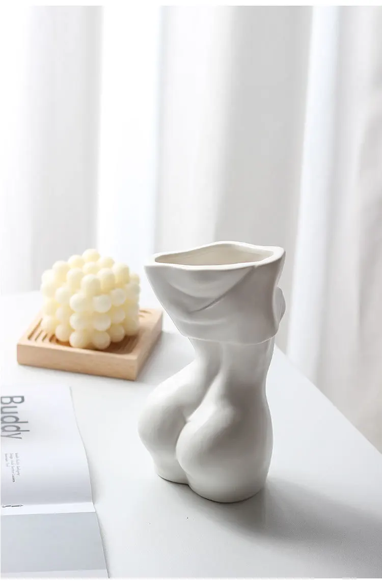 Привлекательная Женская керамическая ваза в форме тела, художественное украшение для дома