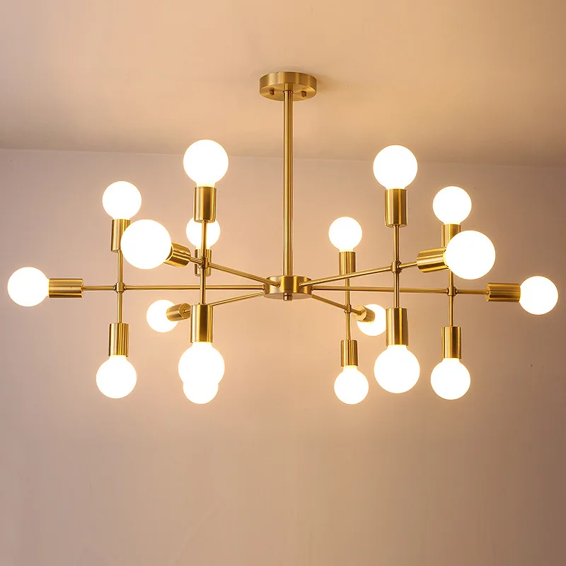 Modern Low Price Commercial Bathroom Matt Black Gold Bronze Iron E27 Led Chandelier Light
