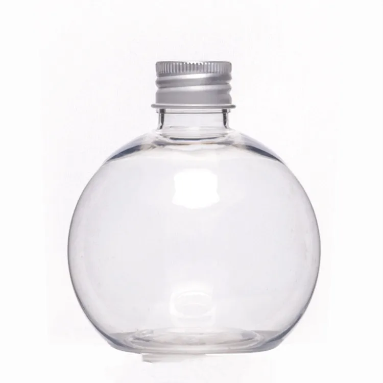 Empty Food Grade 300ml PET Plastic Juice Bottle Popular Ball Shape Jelly Bottle Wholesaler