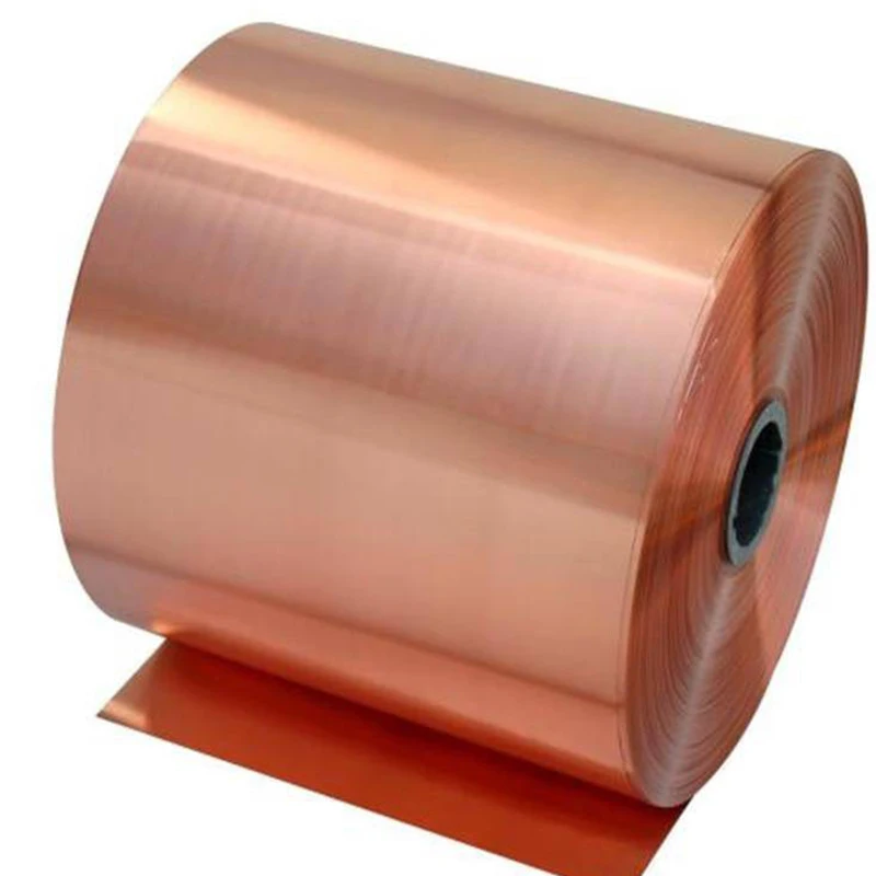 Custom stretched red copper tape 1mm hardware processing semi hard T2 pure copper foil soft connection conductive C1100 red copp