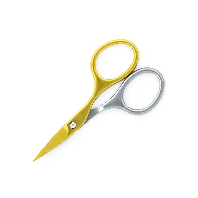 
Half Gold Plated Stainless Steel Straight Cuticle and Nail Scissors With Custom logo for Nail Beauty Care Make Tool Scissors 