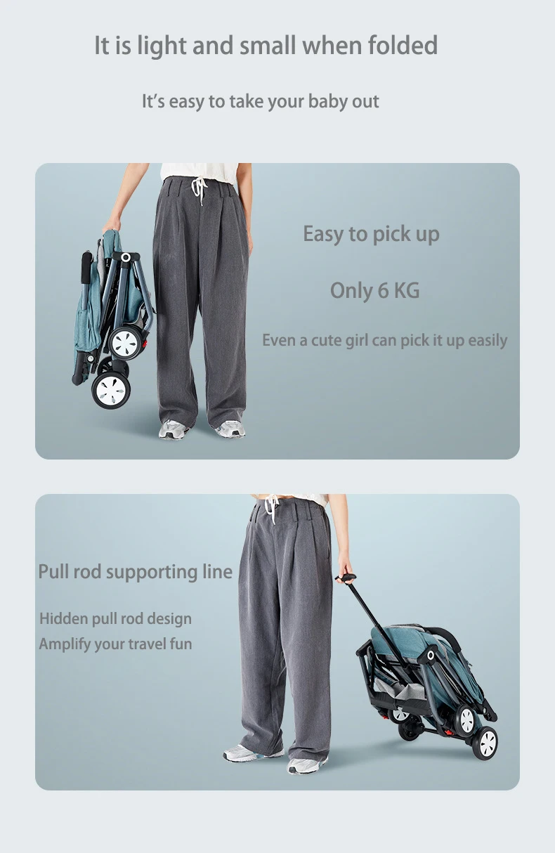 Wholesale Custom New Fashion 3 in 1 Baby Pushchair Lightweight Foldable Baby Pram Carrier Buggy Luxury Baby Strollers LOW MOQ