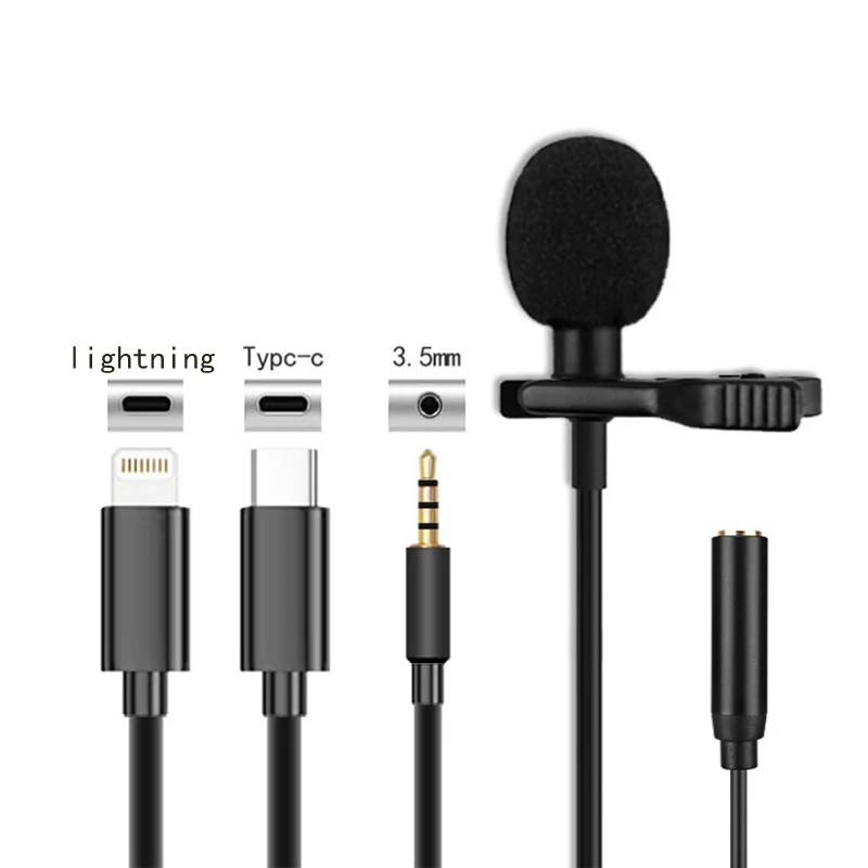 Wireless Lavalier Lapel Microphone New Upgrade, Portable Rechargeable UHF Lav Mic System, 65 ft Range for Apple iPhone
