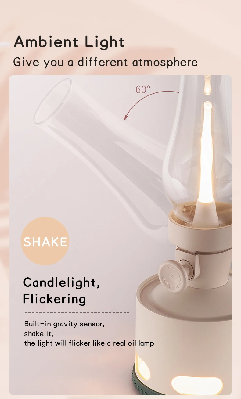 Vintage Led Kerosene Lamp 4000mah Rechargeable Table Lamp Cordless Retro Flameless Oil Lantern Modern Table Light