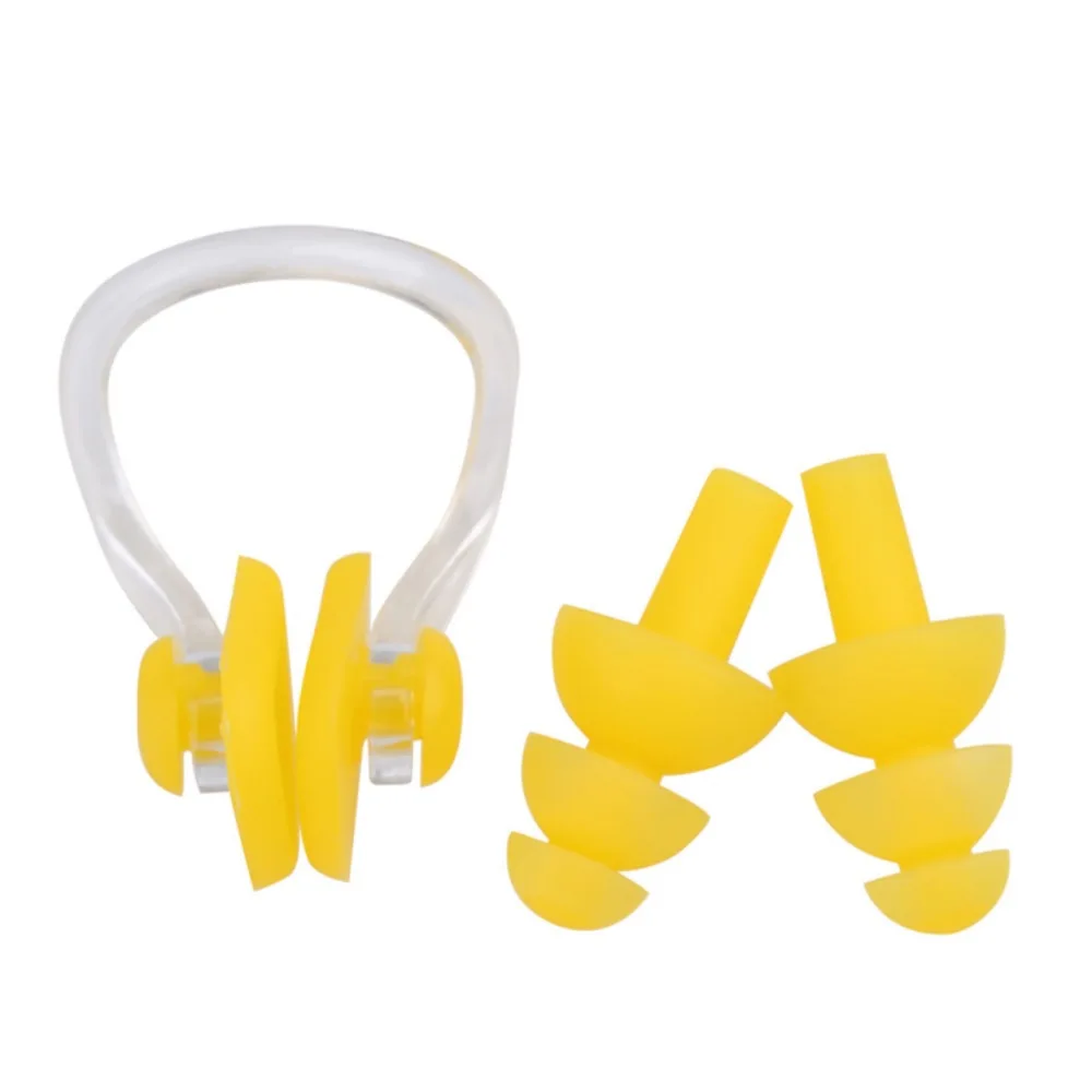 ZLF Hot Selling Swimming Accessories Set EP-1 + NP-3 Comfortable Silicone Durable Earplug Nose Clip Swimming Set