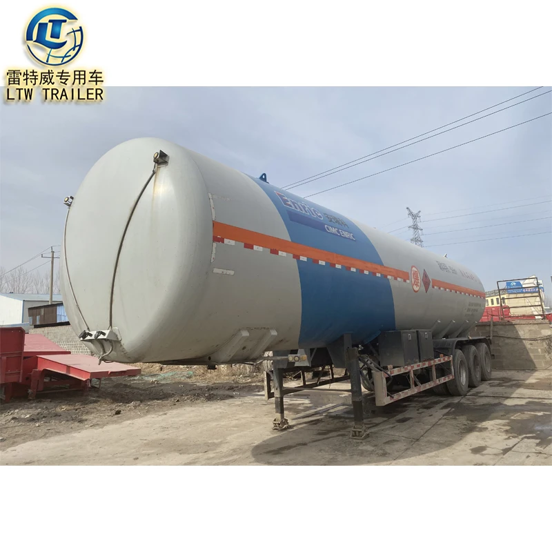 3 axles gas lLPG transport 45 m3 40000L USED lpg tanker truck semi-trailer for sale
