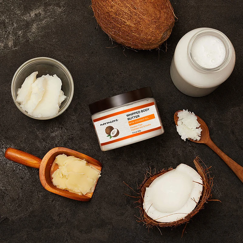 OEM Wholesale Private Label Vegan Coconut Oil Organic Moisturizing Nourishing Whipped Body Butter Cream