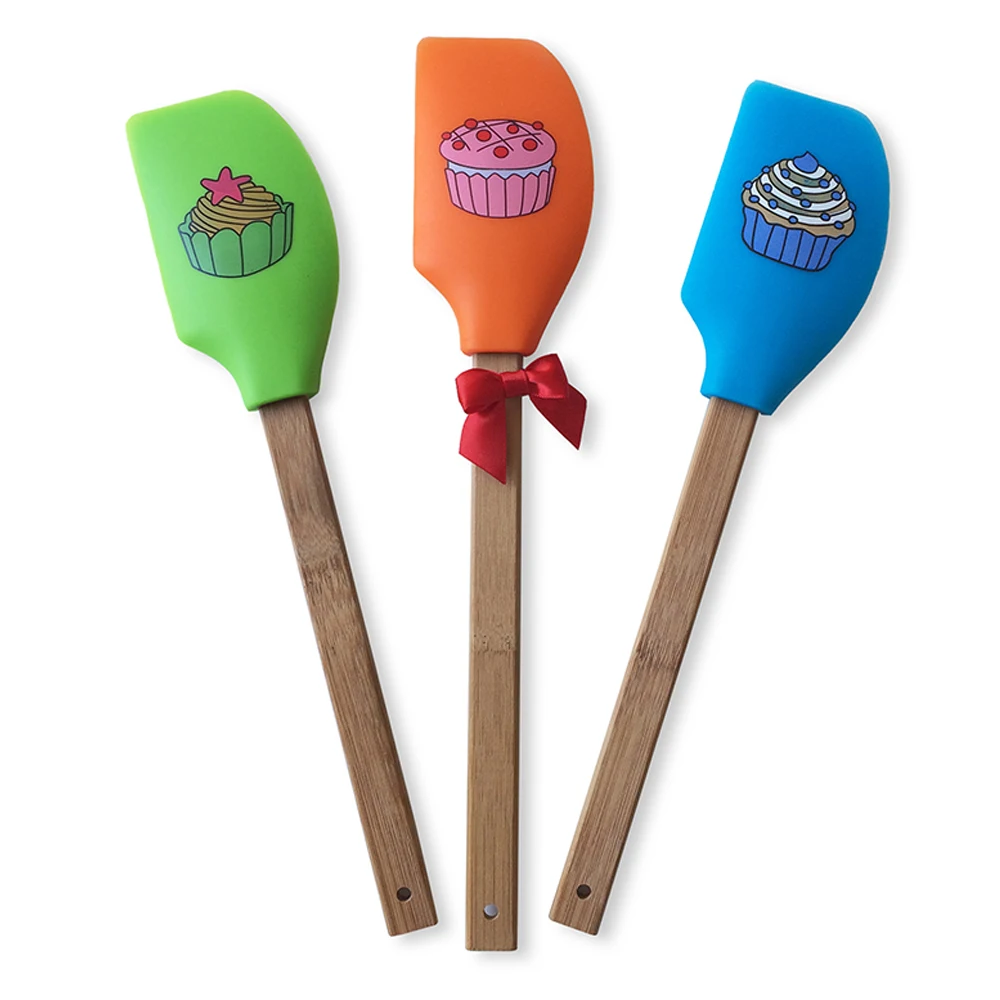 
Лопатка из силикона и дерева хорошего качества с шелкографией, лопатка с деревянной ручкой, силиконовая лопатка с деревянной ручкой 