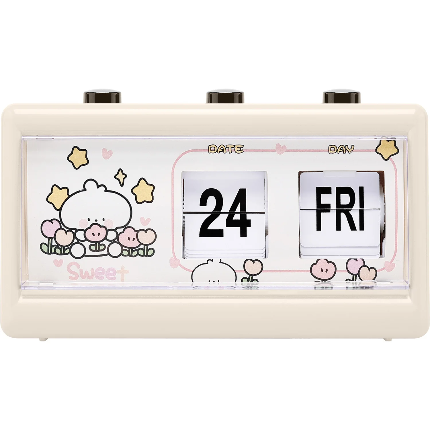 Wholesale OEM Table Automatic Page Turning desk & table clocks  with Week Date Flip Clock Calendar Analog Alarm Clock