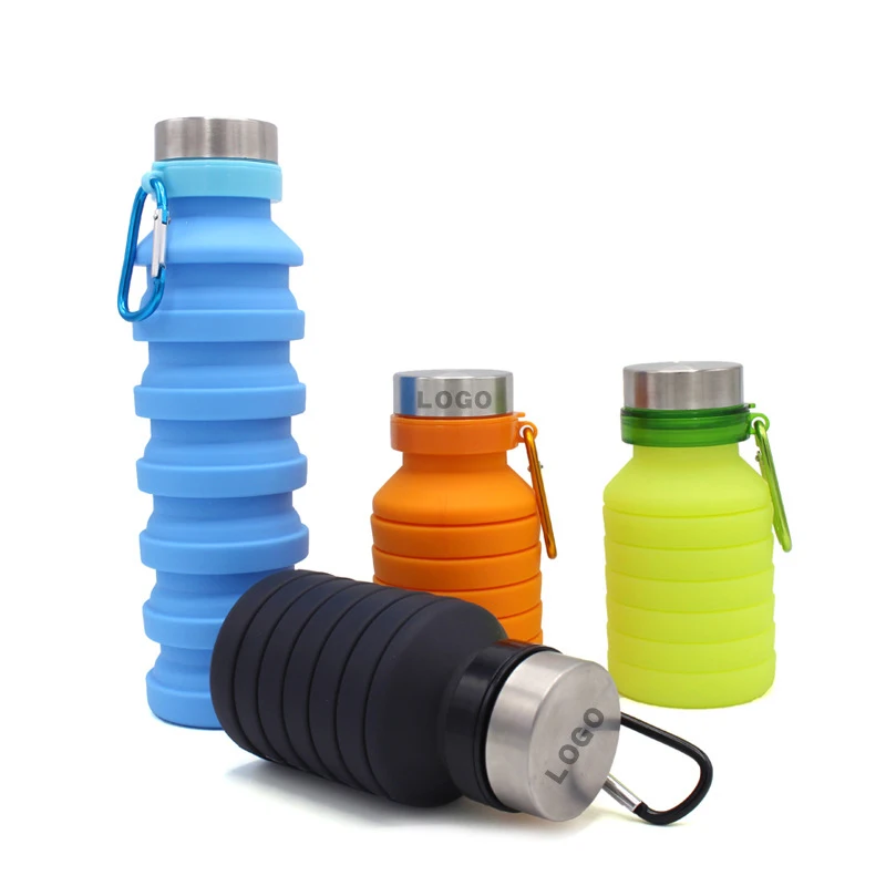 Amazon Hot Selling Outdoor Portable Collapsible silicone Water Cup Magic Spiral Folding Telescopic Silicone Water Sport Bottle