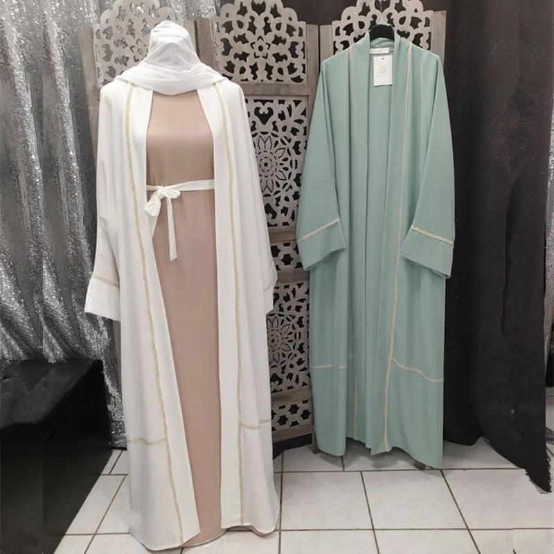 Новинка модный открытый халат Ramadan Eid мусульманская элегантная исламская одежда абайя