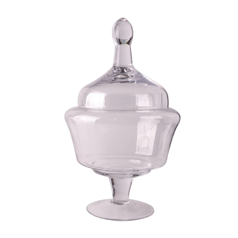 Telsen Hot Sale  Round Large  Glass Candy Jar With Lid For Wedding Decoration