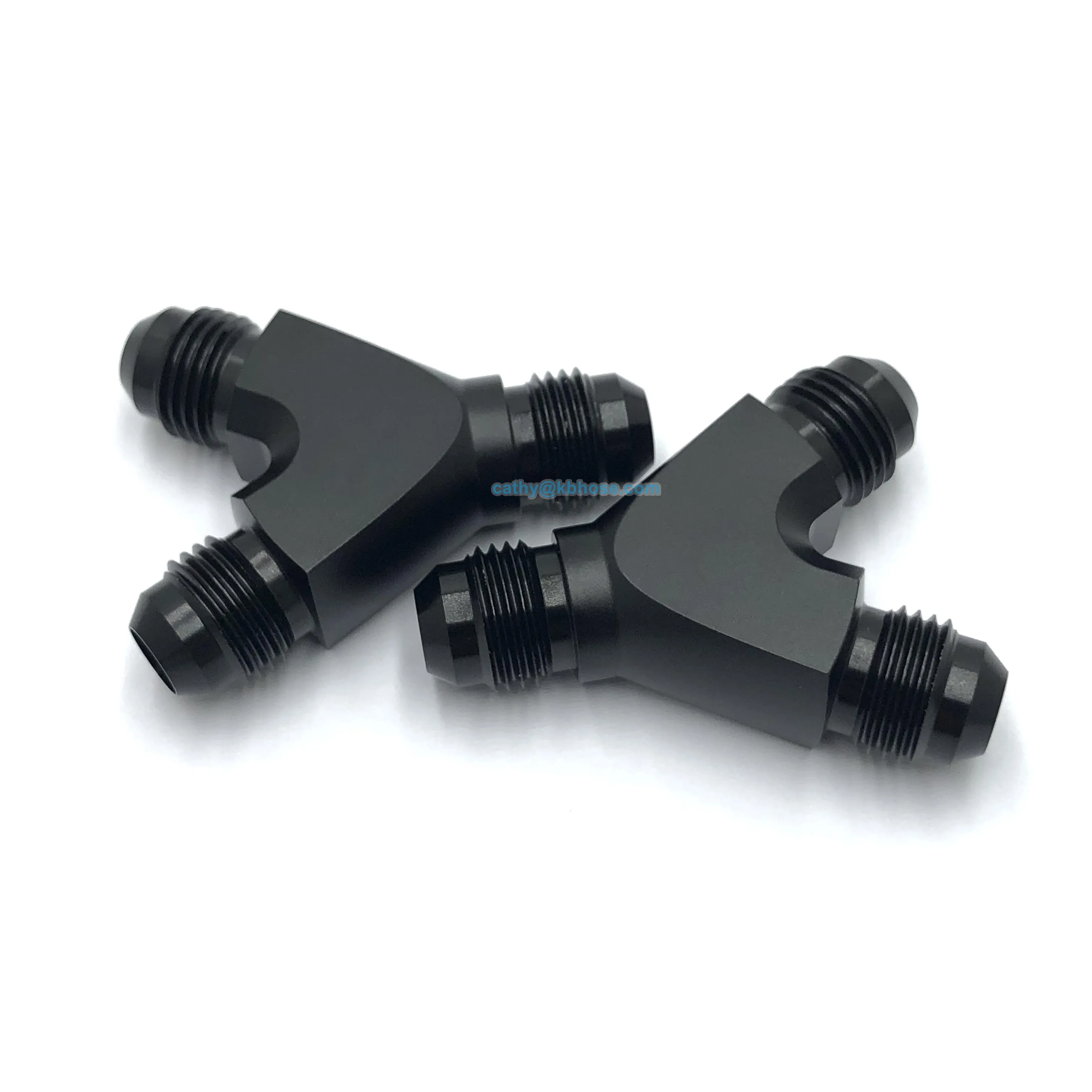 Aluminum 6AN Male to 2*AN6 3 Ways Y Fuel Hose Tube Connector Male Flare Coupler Union Y Block Fitting Adapter