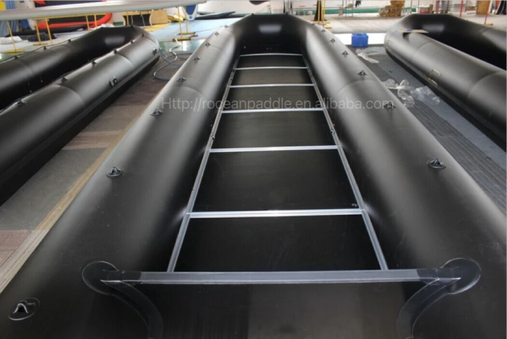 CE Heavy Duty 6m 7m 8 m 9m10 m Super Large Welded Seams Inflatable Rubber Boat Ply wood Floor in Rowing