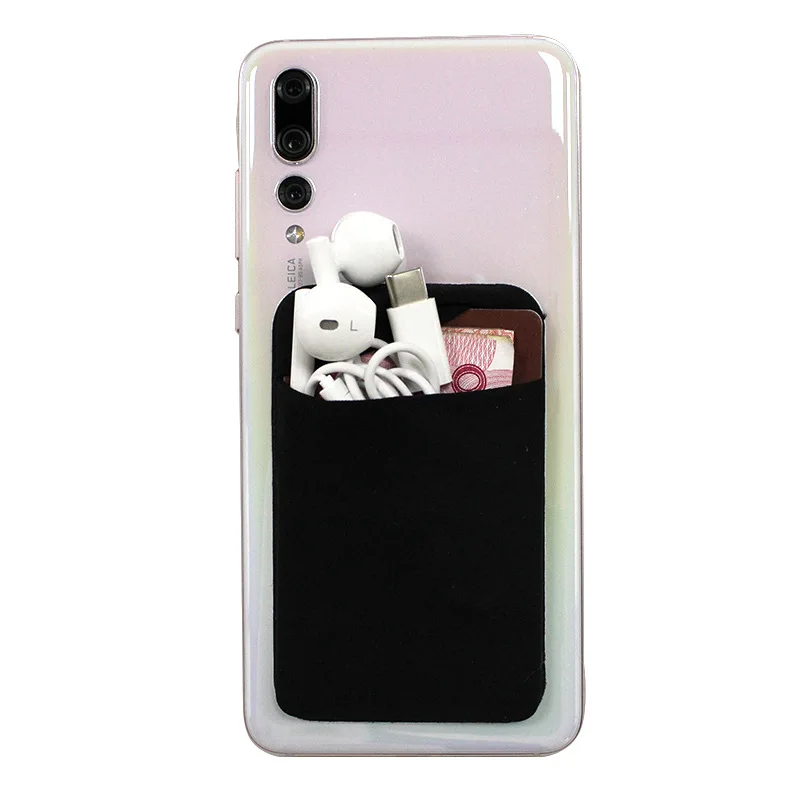 Hot Selling 3M Sticker Pouch For Mobile Phone Wallet ID Card Holder nylon Mobile Phone Card Holders