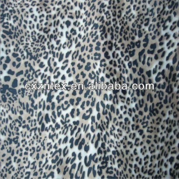 100% polyester leopard printed satin fabric