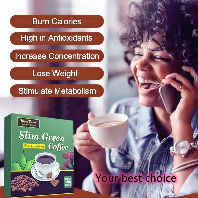 Wholesale WinsTown slim green coffee natural herbs diet private label weight loss instant Ganoderma coffee