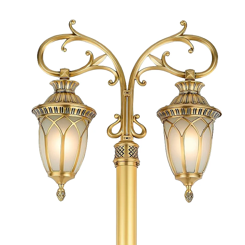 DAWNl manufacture outdoor decorative antique cast aluminum street lamp post led garden pole light