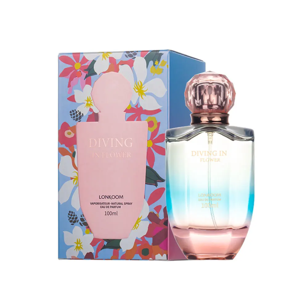 OEM/ODM Custom Private logo 100ml Floral Female Perfume with Colorful Shiny Bottle Perfume Women Body Spray