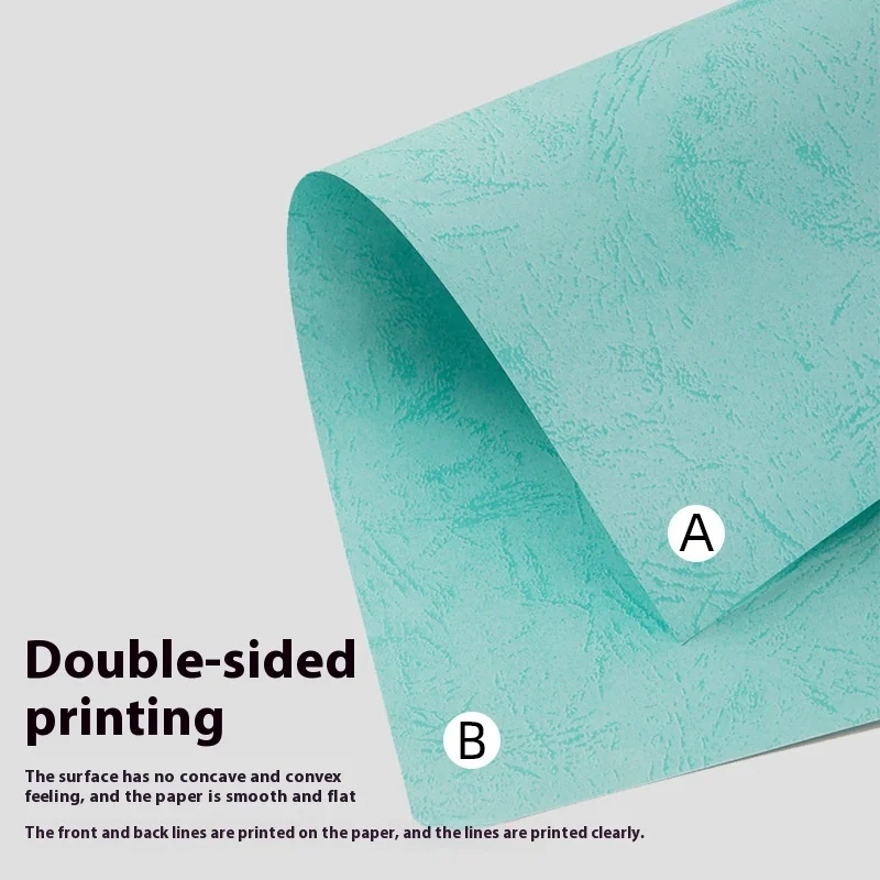 180g Flat Leather Texture Craft Paper A4 and A3  Pattern Cover with Color Cardboard Binding Glue-Attached Paper Cover