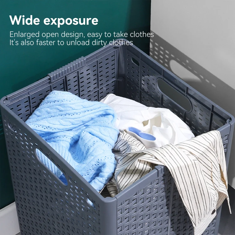Suitable Household Plastic Waterproof Collapsible Laundry Hamper Folding Storage Basker Clothes Sorter dirty laundry basket