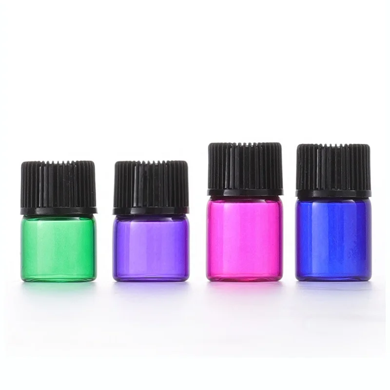 amber green blue pink transparent 1ml 2ml 3ml tester glass bottle sample glass vial mini glass bottles for perfume