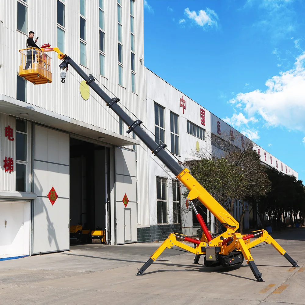 1.2 Ton Lifting Machinery Telescopic Crawler Elevator Hydraulic Engine Mini Spider Crane For Selling