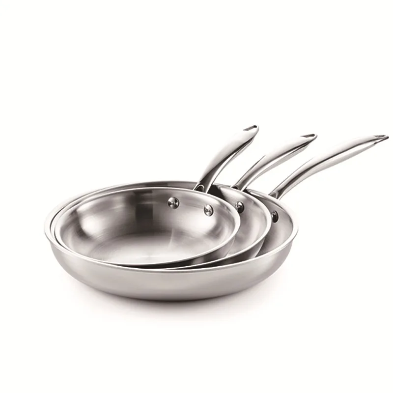 Stainless Steel Frying Pan with Stay-Cool stainless steel Handle - PFOA Free, Dishwasher and Oven Safe Saute Pans fry pan
