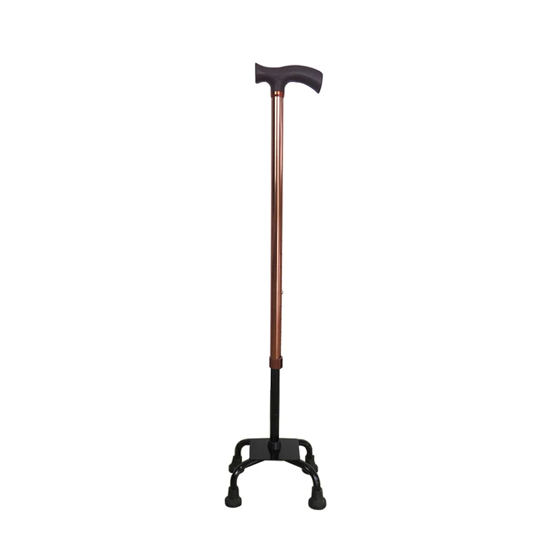 Cane Sword Height  Adjustable Height Quad Cane Four Legged Lightweight Aluminum Cane Retractable Walking Stick