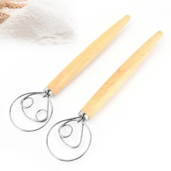 Wood Handle Dough Whisk