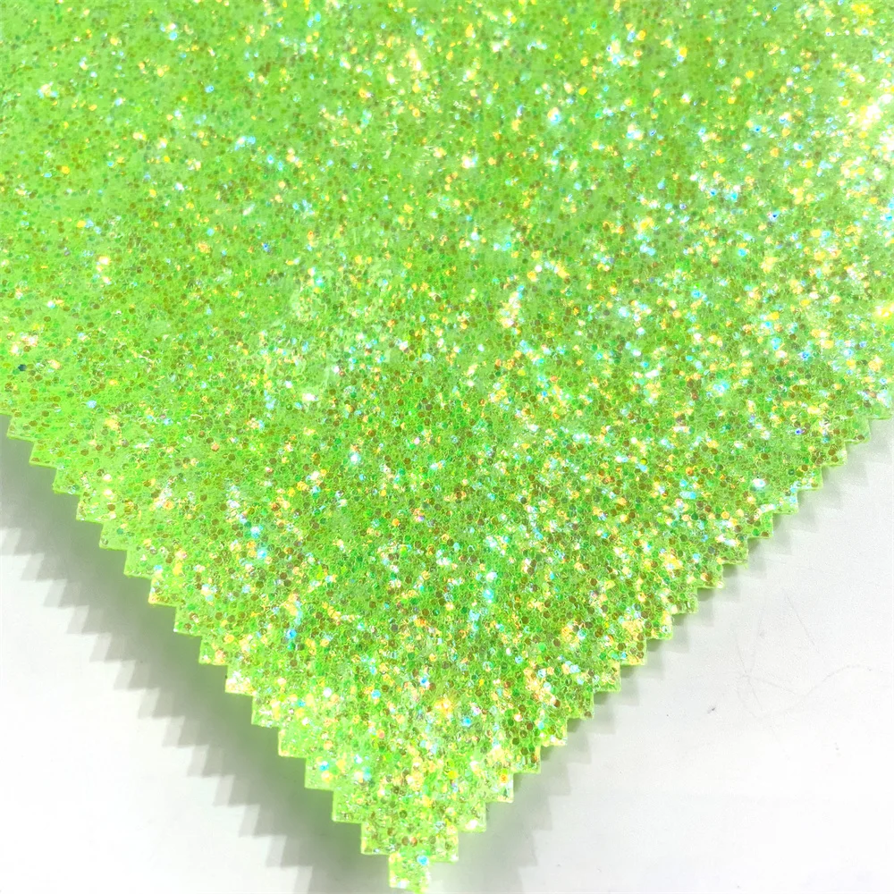 Chunky Glitter TPU Vinyl Rolls Elastic Faux Leather Fabric Flocked Pattern Lady Shoes Cosmetics Bag Home Textile Sofa Made PVC