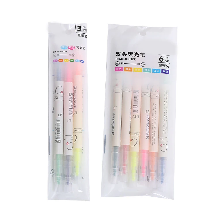Wholesale color double-headed highlighter multi-color marker key line pen student graffiti hand account pen