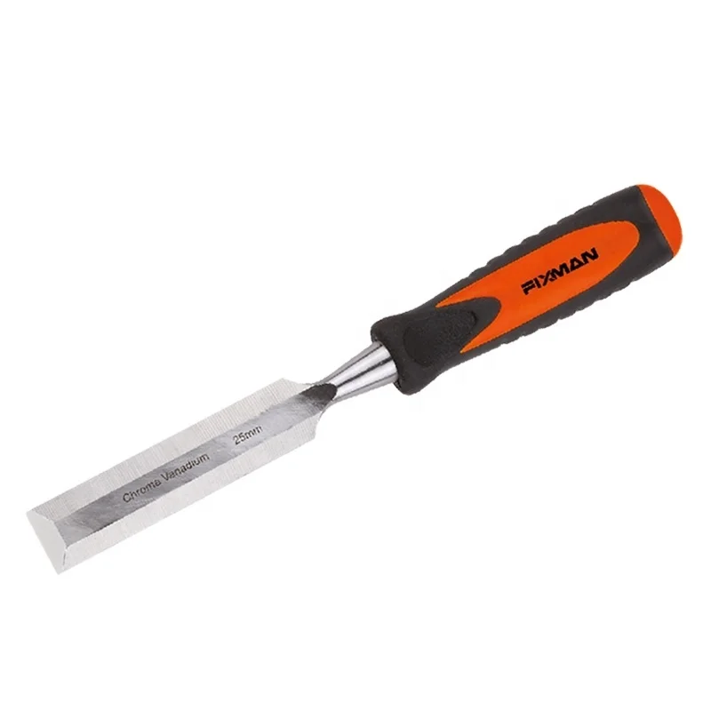 FIXMAN High Quality 1 Inch Custom firmer hard Width Chrome Vanadium ABS TPR Bi-material Handle Wood Chisel