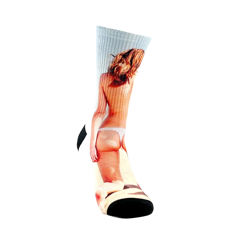 OEM Novelty Design 3d Digital Printed Sublimated Sock Cotton Adult Kids Custom Sublimation Socks