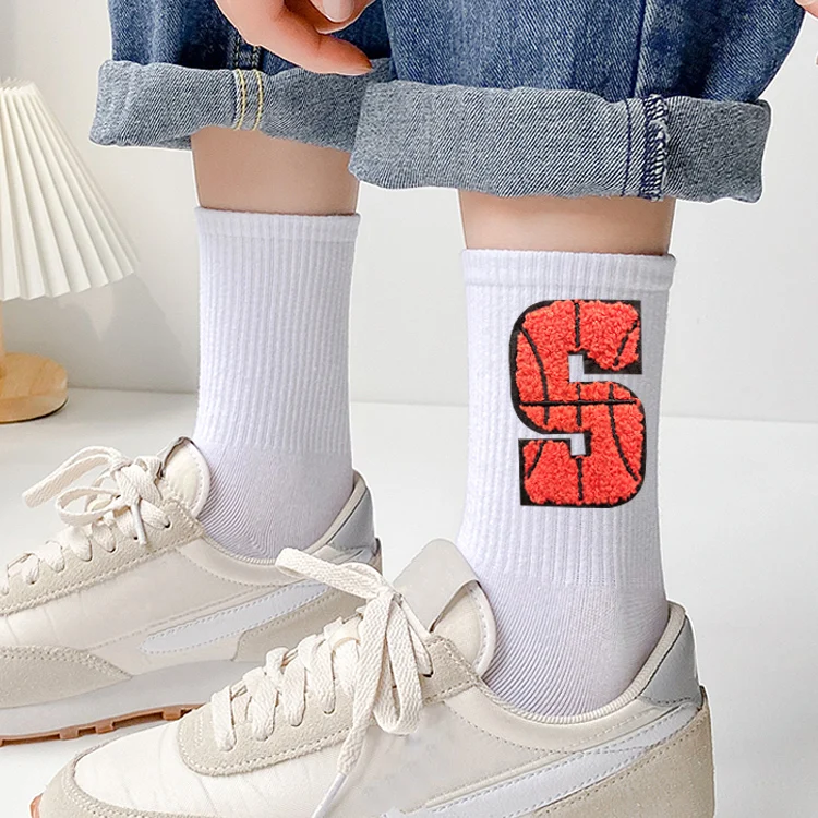 Chenille Iron On Patch Repair 26 basketball Letter Sewing Decal Custom Clothing Chenille Patches