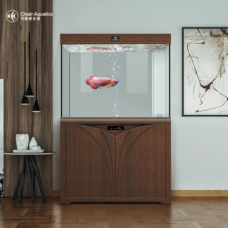 Factory Supply Wood Grain Color With Morden Design Cleair Fish Aquarium  EBD Series