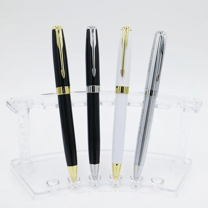 Black Silver Ball Point Pen Luxury Heavy Custom Logo Advertising Premium Gift Metal Pen