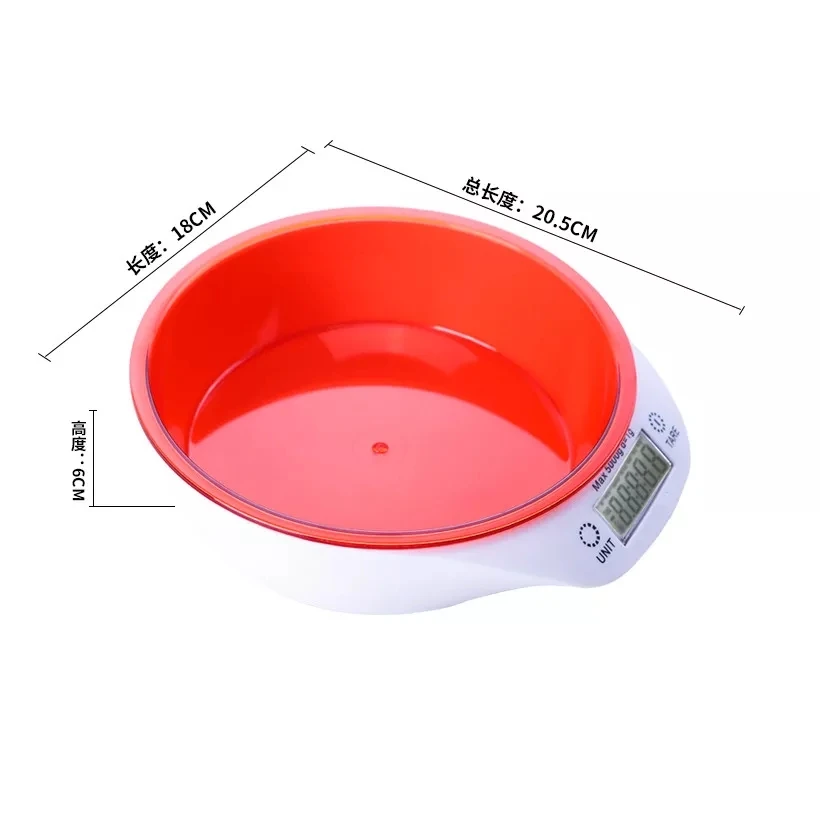 Concise ABS/ 4sensors Tare Kitchen Bowl Scale Custom Logo LCD Display Professional Strain Sensor System