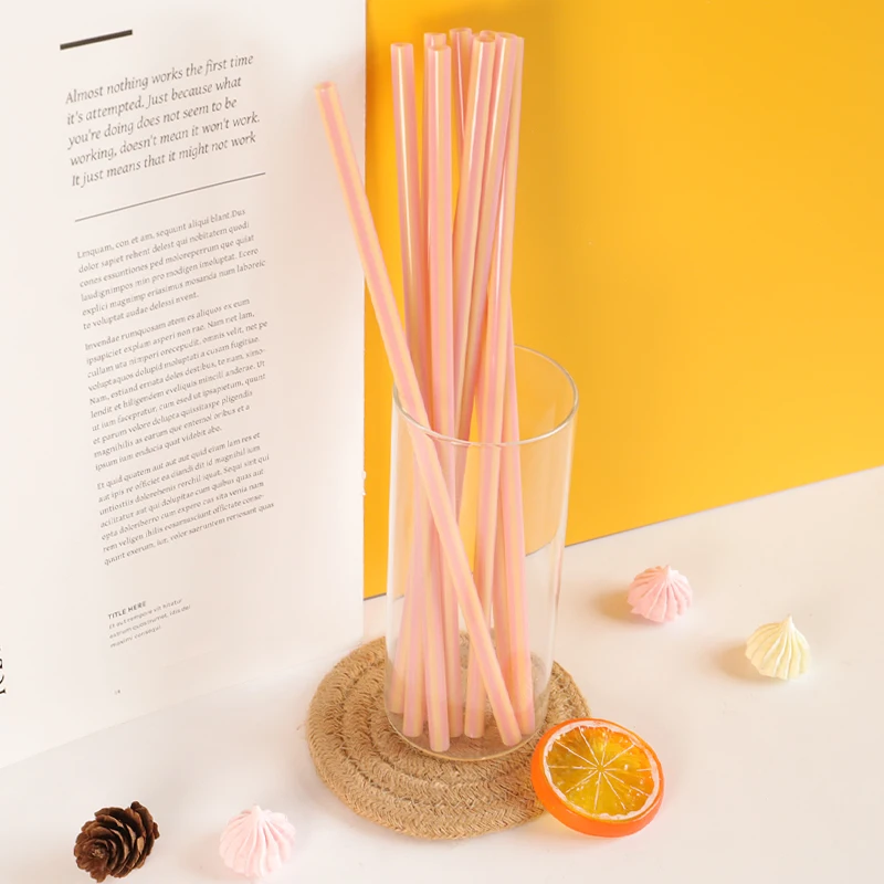 plastic 10mm reusable sucking straw, 40oz tumbler tritan straw,  stripes design on straw