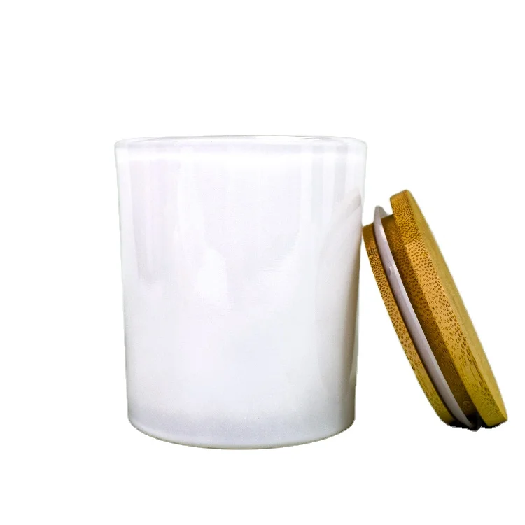 LZ classic home decor scented soy wax candle container with lid white wholesale glass candle containers