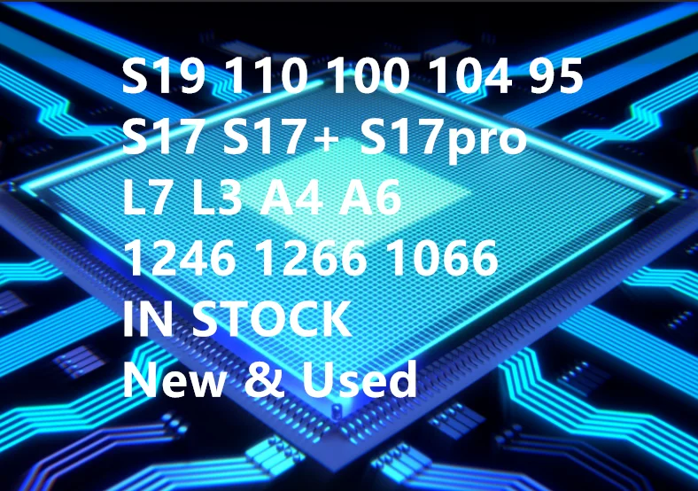 In-Stock Used Refurbished S9 L3+ Goldshell KD5 T17 S19 Pro S17 L7 S19J Pro 104Th/S With Power Supply