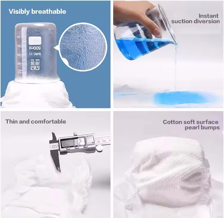 Free Sample Hot Sale Biodegradable Fine Baby Diapers Organic Cotton Non Woven Fabric Newborn Disposable Elastic Baby Diaper