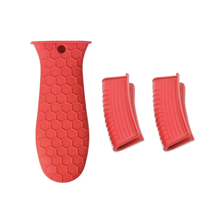 Non Slip heat resistant rubber cookware sleeve handle silicone pot hot pan handles cover holder for cast iron