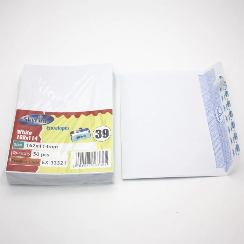 
Customized Logo Envelop Security Tinted Self-Seal Envelopes 5x6 Inches White Business Envelope C6 