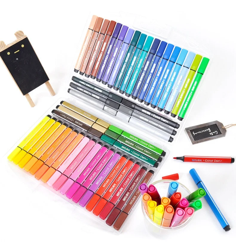 Triangular Watercolor Pen for Children Students Drawing Pen for Primary School Washable Pen Graffiti Marker Case