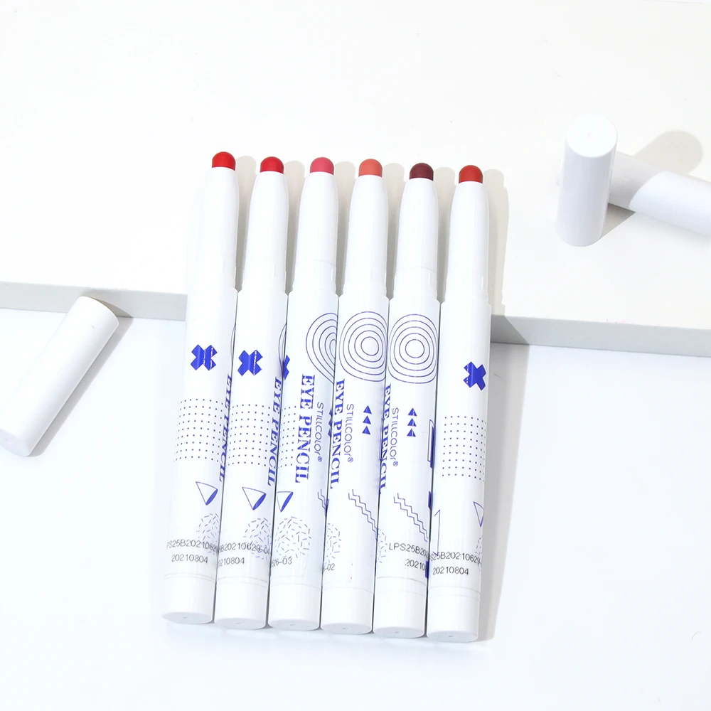 New design free shipping make up colored cosmetic double end matte fashion velvet lipstick lip liner pencil