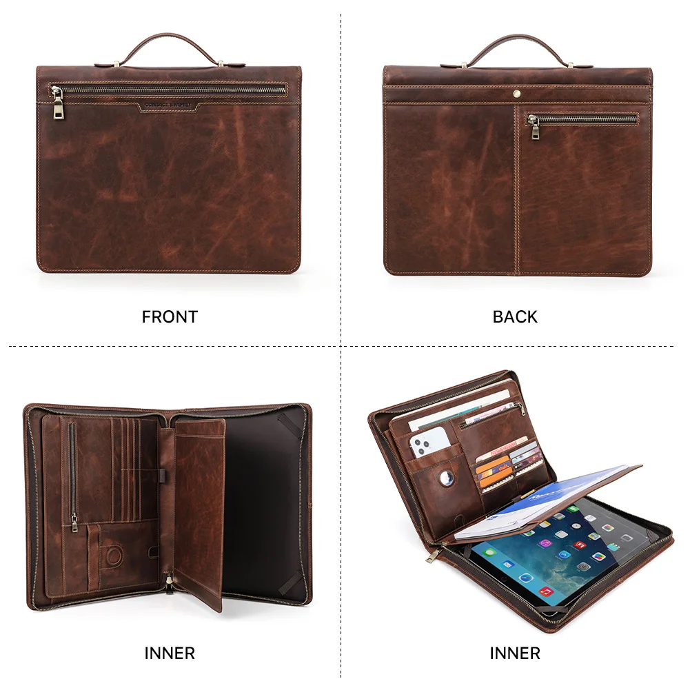 CONTACTS FAMILY Tablet Case Zipper Leather Tablet Briefcase Bag For iPad Pro 12.9 Case Custom Business Flatbed Portfolio CF2035R