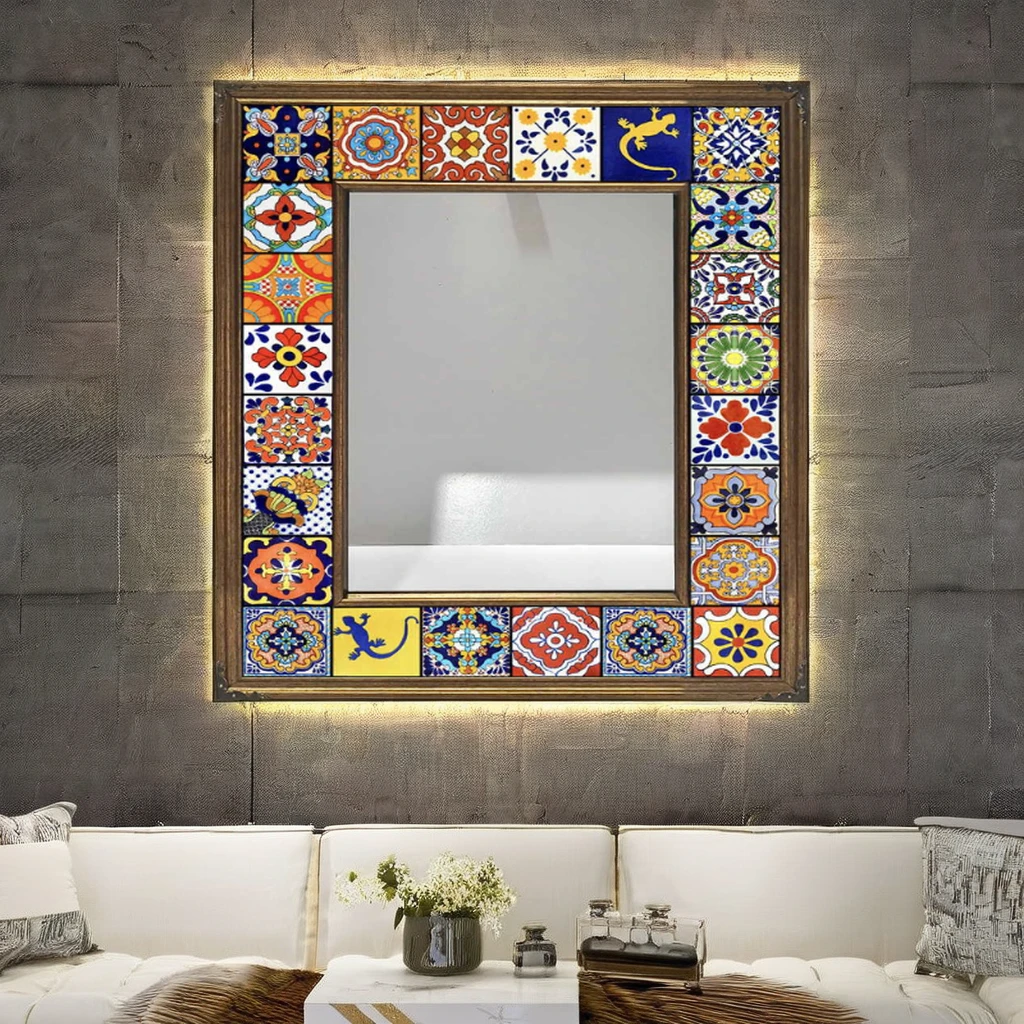 Modern Handmade Solid Product Wall Mounted Mother Pearl Picture Photo Frame Customized Size Wine Color Glass PS Decoration